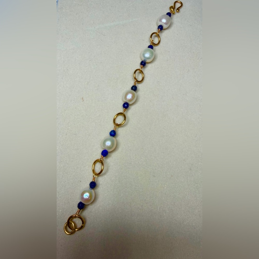 Lapis Pearl Bracelet